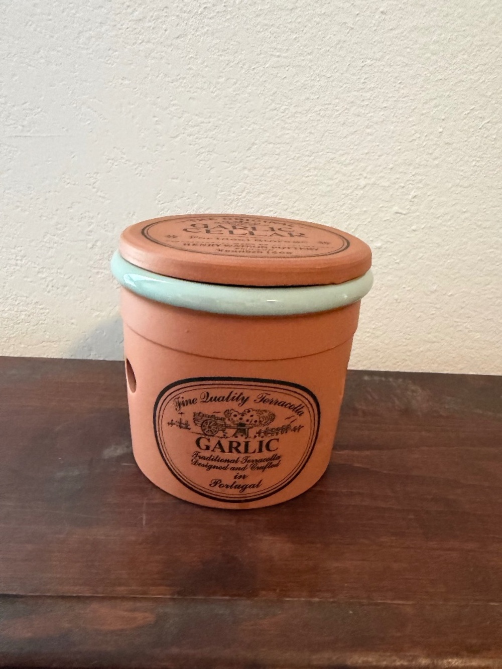 Henry Watson Pottery Garlic Cellar and Lid